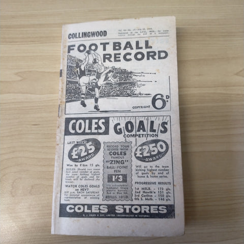 VFL 1959 July 24 Collingwood v Melbourne Football Record
