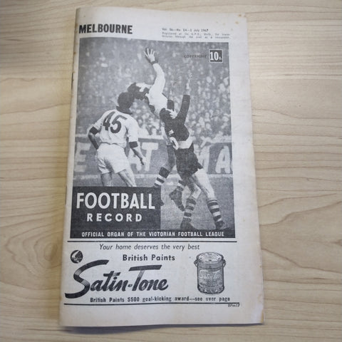 VFL 1967 July 1 Melbourne v Collingwood Football Record