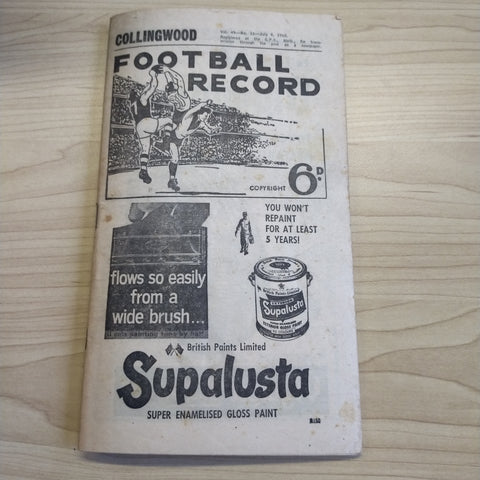 VFL 1960 July 9 Collingwood v Geelong Football Record