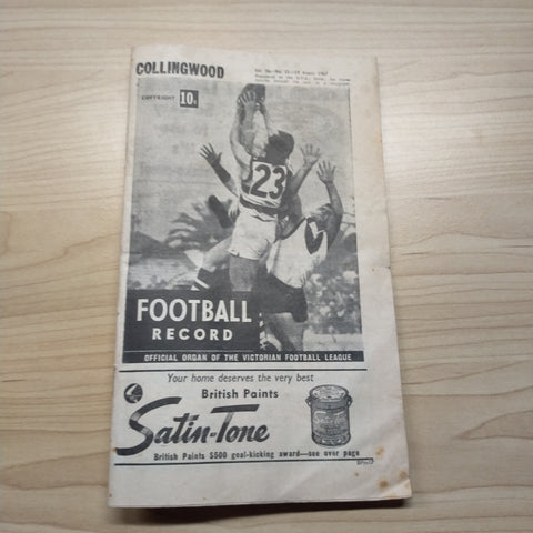 VFL 1967 August 19 Collingwood v Carlton Football Record