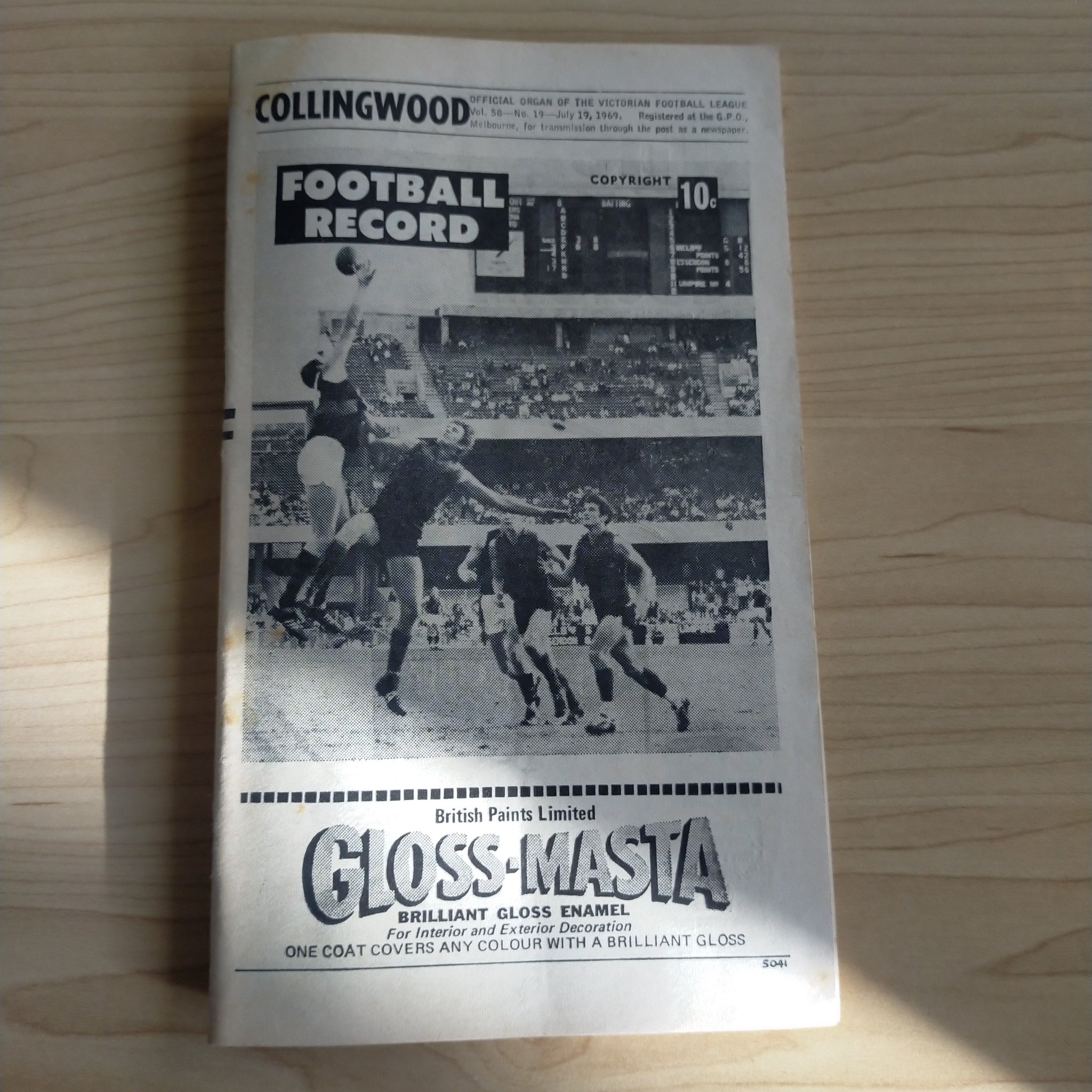 VFL 1969 July 19 Collingwood v Carlton Football Record