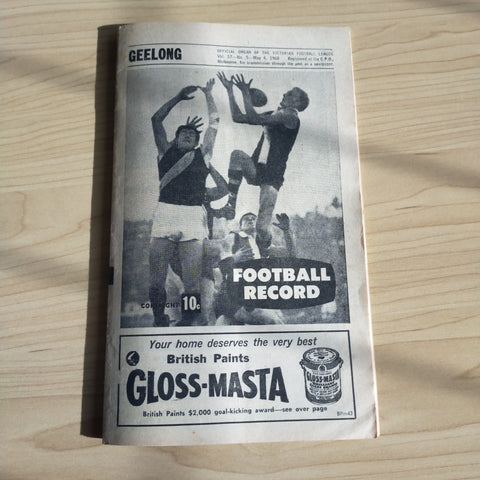 VFL 1968 May 4 Geelong v Collingwood Football Record