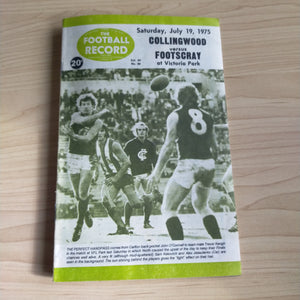 VFL 1975 July 19 Collingwood v Footscray Football Record