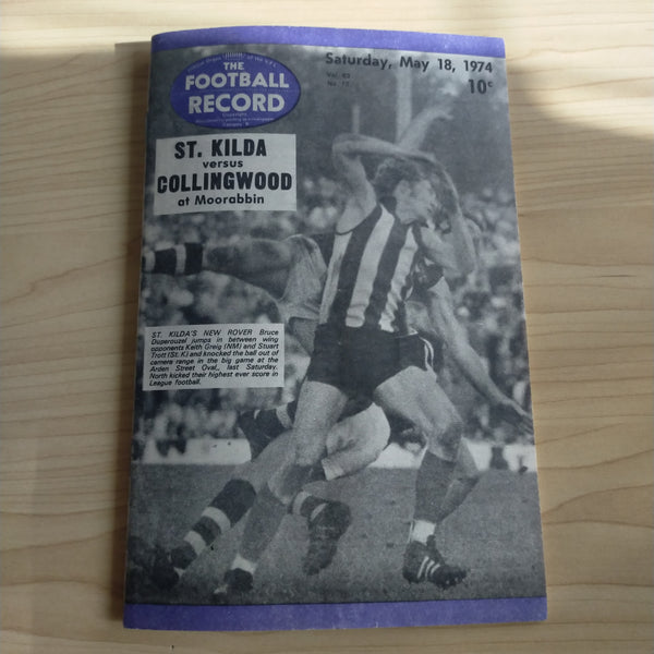 VFL 1974 May 18 Collingwood v St Kilda Football Record