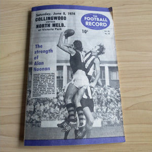 VFL 1974 June 8 Collingwood v North Melbourne Football Record
