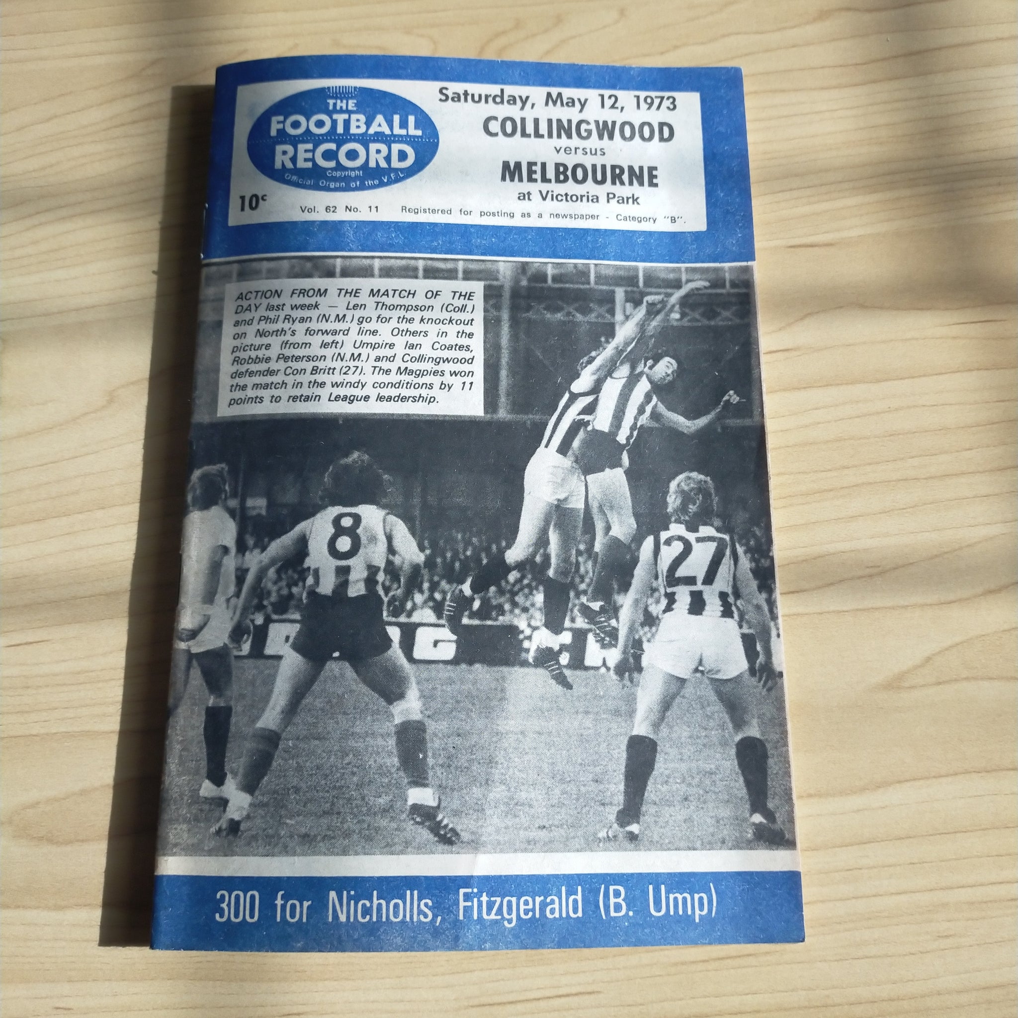 VFL 1973 May 12 Collingwood v Melbourne Football Record