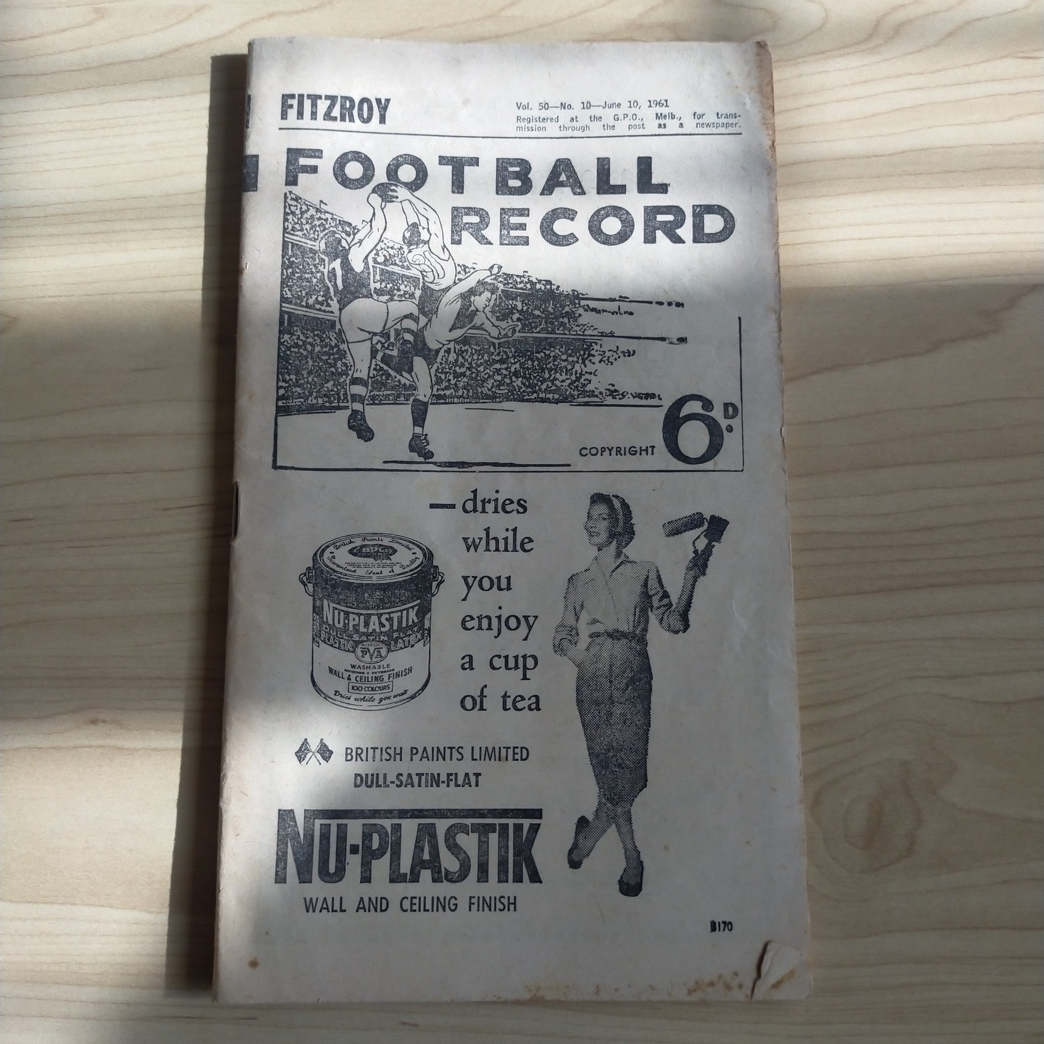 VFL 1961 June 10 Fitzroy v Essendon Football Record