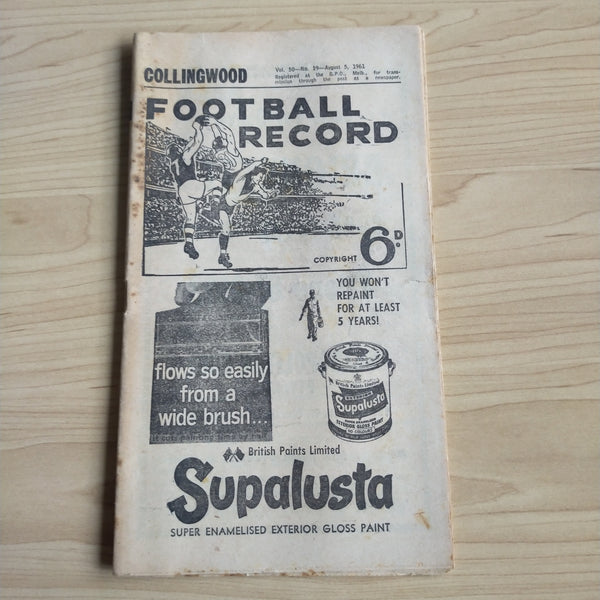 VFL 1961 August 5 Collingwood v Footscray Football Record