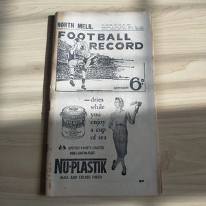 VFL 1961 July 29 North Melbourne v Collingwood Football Record