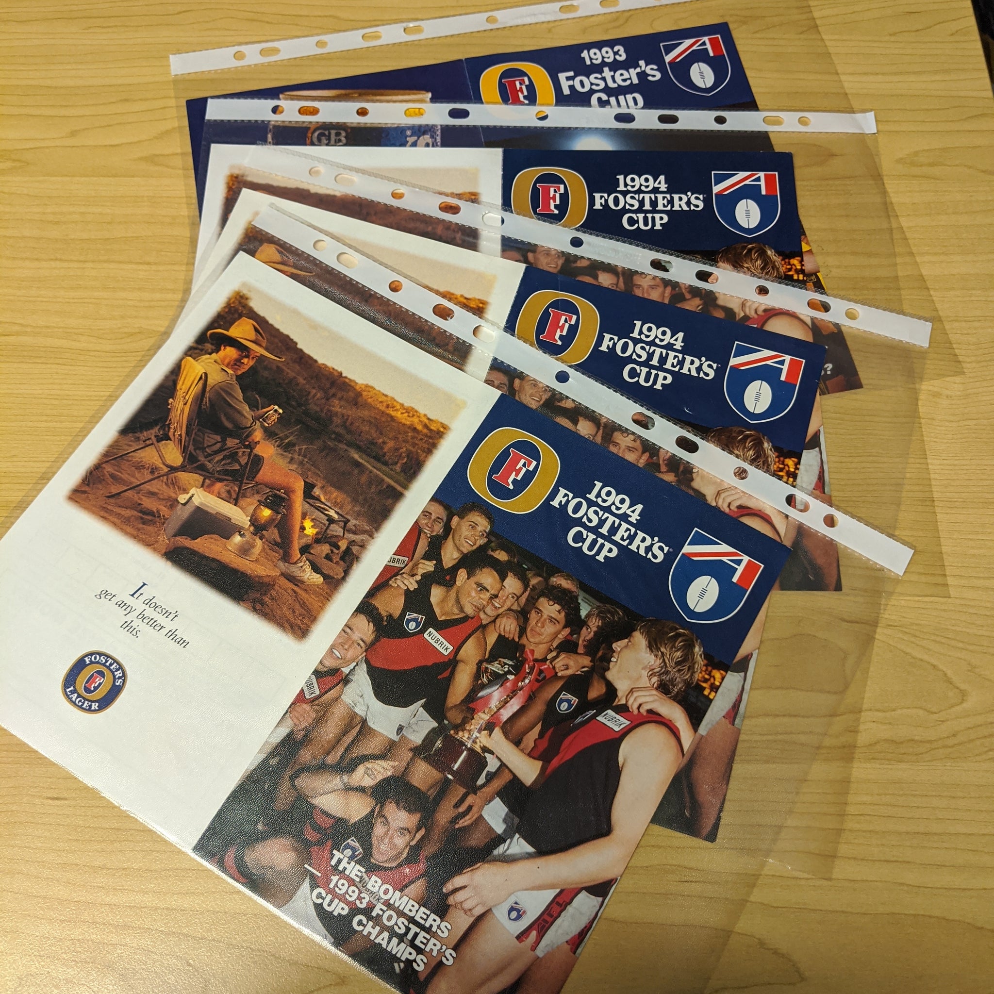 Lot of 4 Foster's Cup VFL Football Records of Collingwood Games