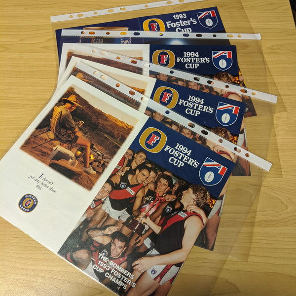 Lot of 4 Foster's Cup VFL Football Records of Collingwood Games