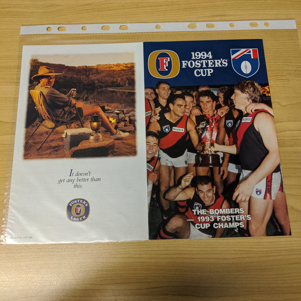 Lot of 4 Foster's Cup VFL Football Records of Collingwood Games