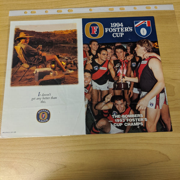 Lot of 4 Foster's Cup VFL Football Records of Collingwood Games