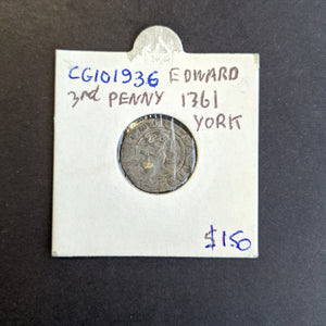 Great Britain 1361 Edward III Penny York Coin