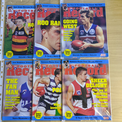 1997 AFL Finals Football Records set of 10. Premiers Adelaide