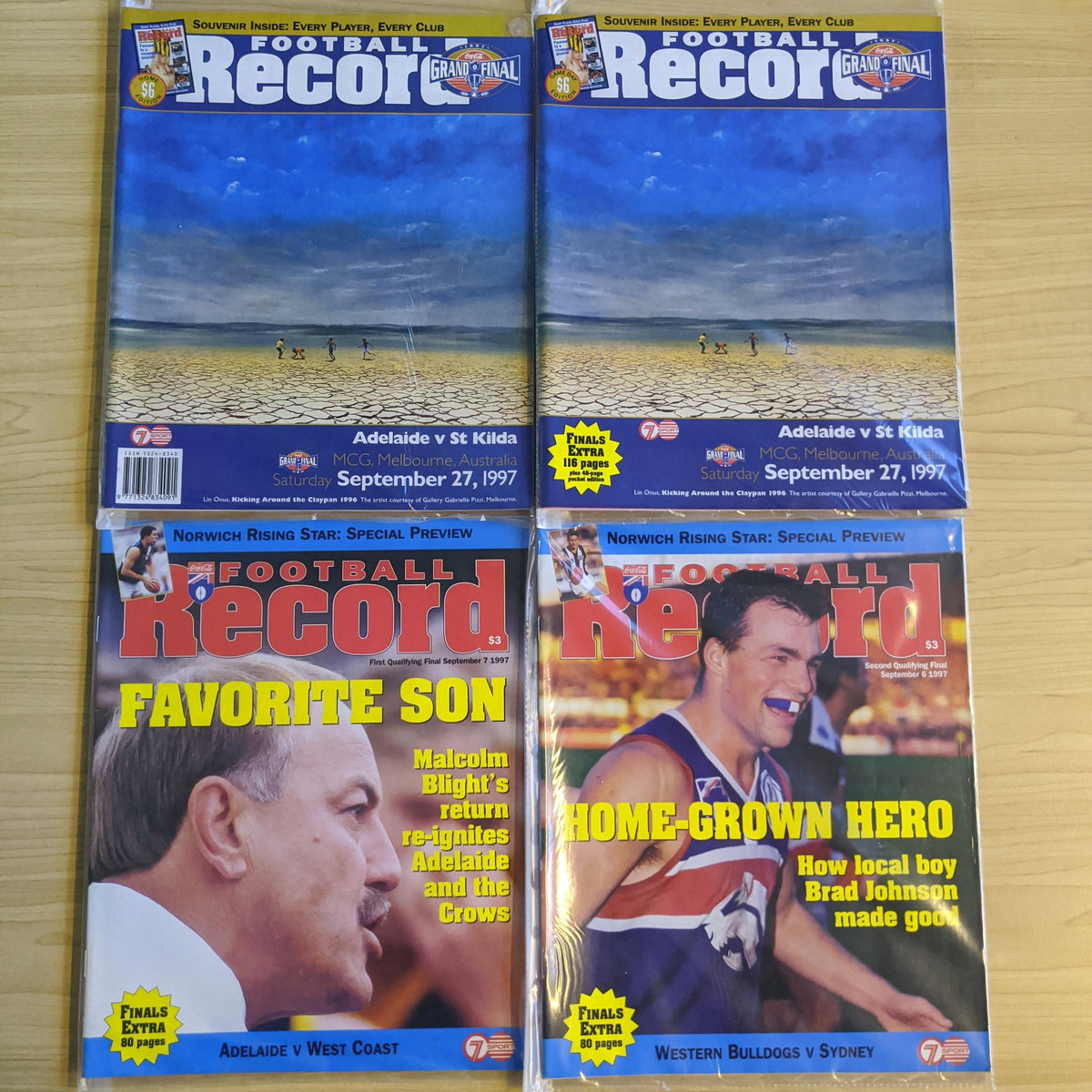 1997 AFL Finals Football Records set of 10. Premiers Adelaide – Shields ...