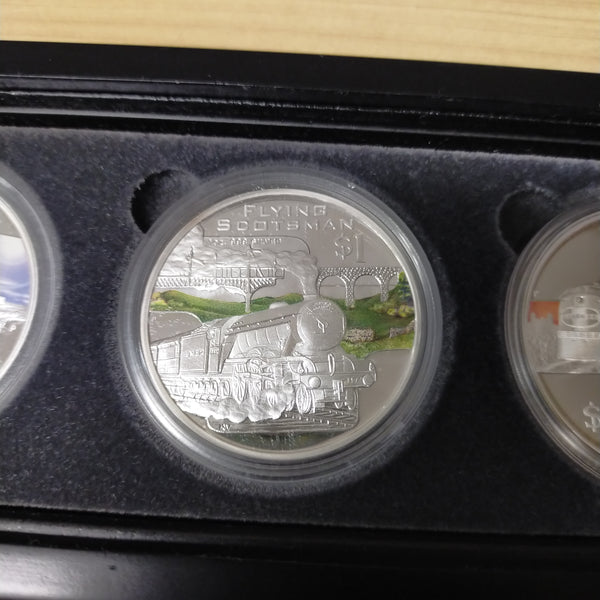 Perth Mint 2004 $1 Great Rail Journeys of the World 5 x 1oz .999 Silver Coins In Set