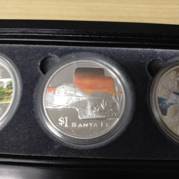 Perth Mint 2004 $1 Great Rail Journeys of the World 5 x 1oz .999 Silver Coins In Set