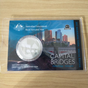 Australia 2011 Royal Australian Mint $1 ANDA Capital Bridges Princes Bridge Melbourne One Ounce Silver Coin. These were only sold for 2 days at the coin show