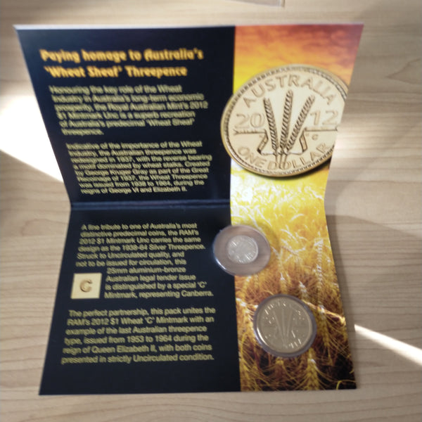 2012 Downies Australian Tribute to the Wheat Sheaf Threepence Two Coin Set