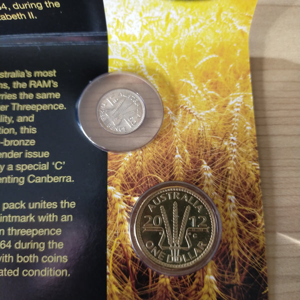 2012 Downies Australian Tribute to the Wheat Sheaf Threepence Two Coin Set
