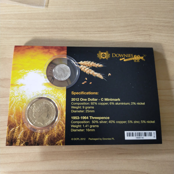 2012 Downies Australian Tribute to the Wheat Sheaf Threepence Two Coin Set