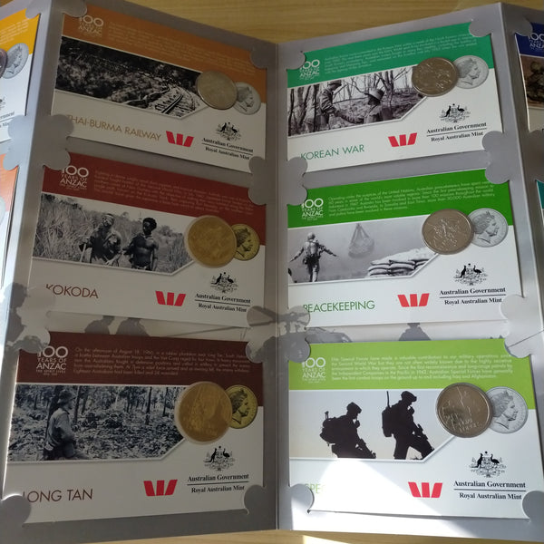 Australia 2016 Royal Australian Mint ANZAC To Afghanistan Military Moments Which Shaped Our Nation Carded Coin Set In Folder