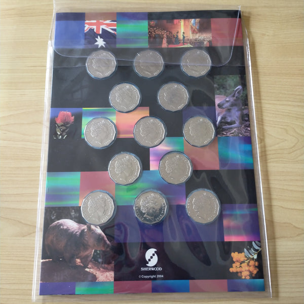 Sherwood 2001-2004 50c Fifty Cent Coin Collection In Folder