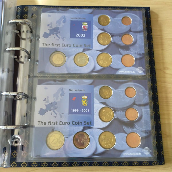Lighthouse The First Euro Complete Coin Set In Folder - 12 Country Sets + Specimen Notes