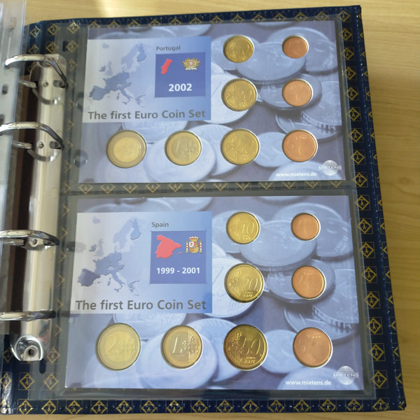 Lighthouse The First Euro Complete Coin Set In Folder - 12 Country Sets + Specimen Notes