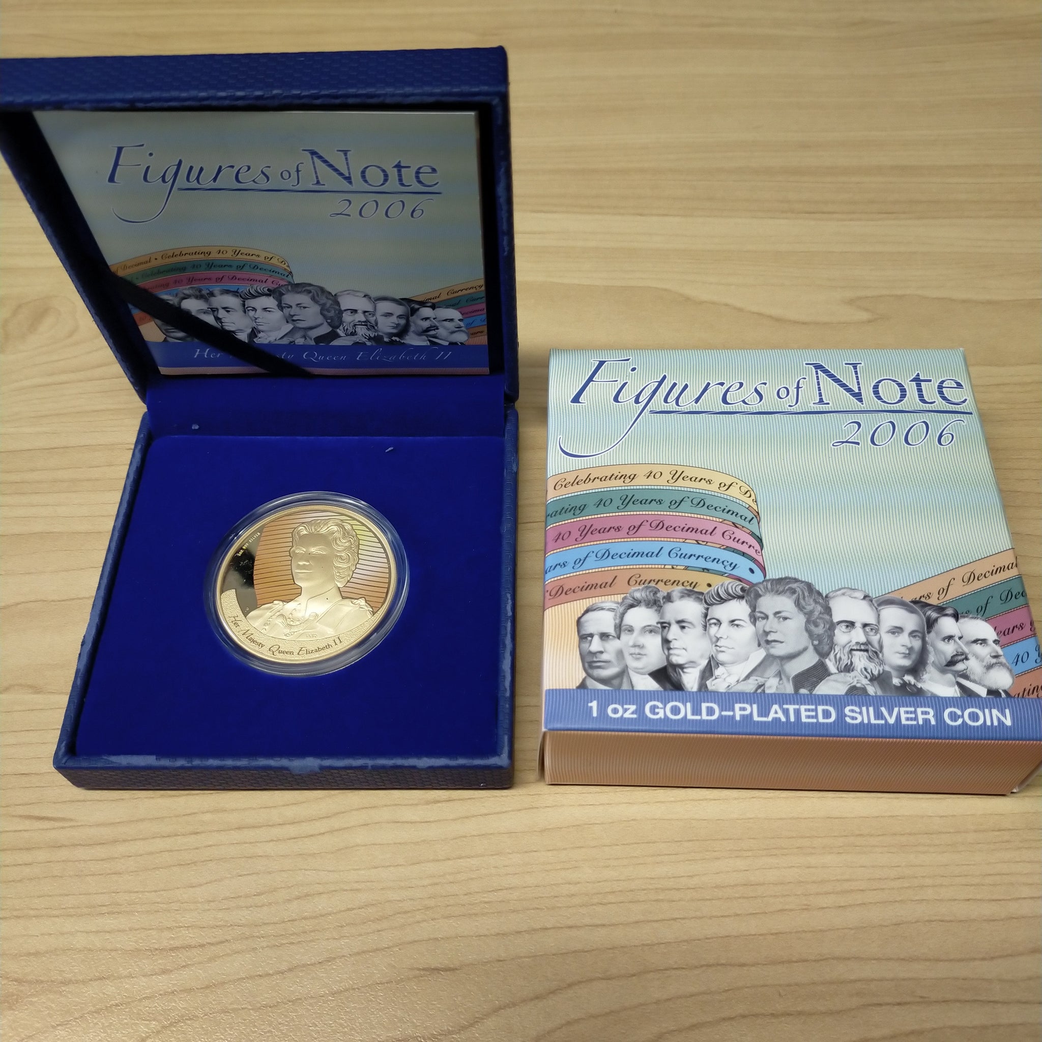Australia 2006 Perth Mint Figures of Note Queen Elizabeth II 1oz Gold-Plated Silver Coin