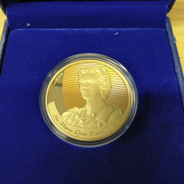 Australia 2006 Perth Mint Figures of Note Queen Elizabeth II 1oz Gold-Plated Silver Coin