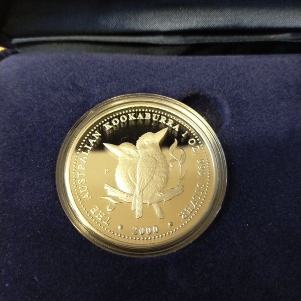 Australia 2000 Perth Mint $1 Proof Silver Kookaburra 2 x 1oz Silver Coin Set