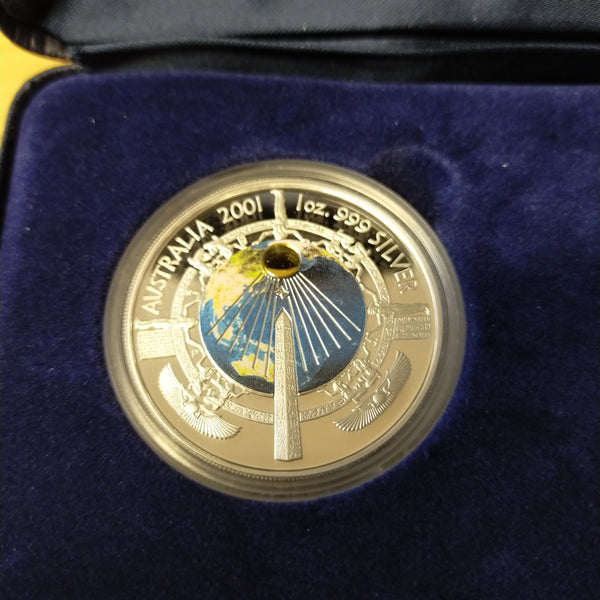 Australia 2001 Perth Mint Australian Millennium Set Gold-Plated Silver 2 Coin Set