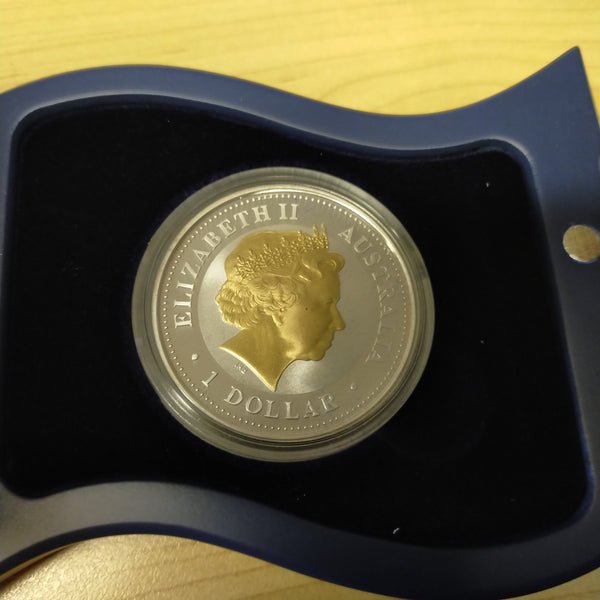 Australia 2004 Perth Mint  $1 Royal Visit of Queen Elizabet 50th Anniversary Florin 1oz Gold-Plated Silver Coin