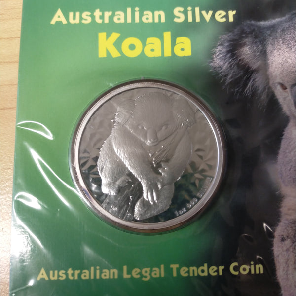 Australia 2007 Perth Mint One dollar Australian Silver Koala 1oz Silver Uncirculated Carded Coin