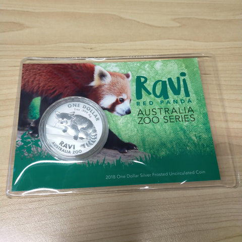 Australia 2018 Royal Australian Mint $1 Ravi Red Panda Australia Zoo Series 1oz Silver Uncirculated Carded Coin