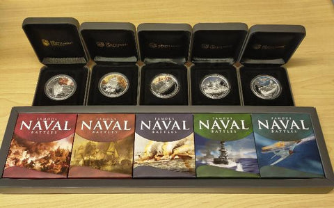 Australia 2010 Perth Mint Famous Naval Battles Set of 5 1oz Silver Coins