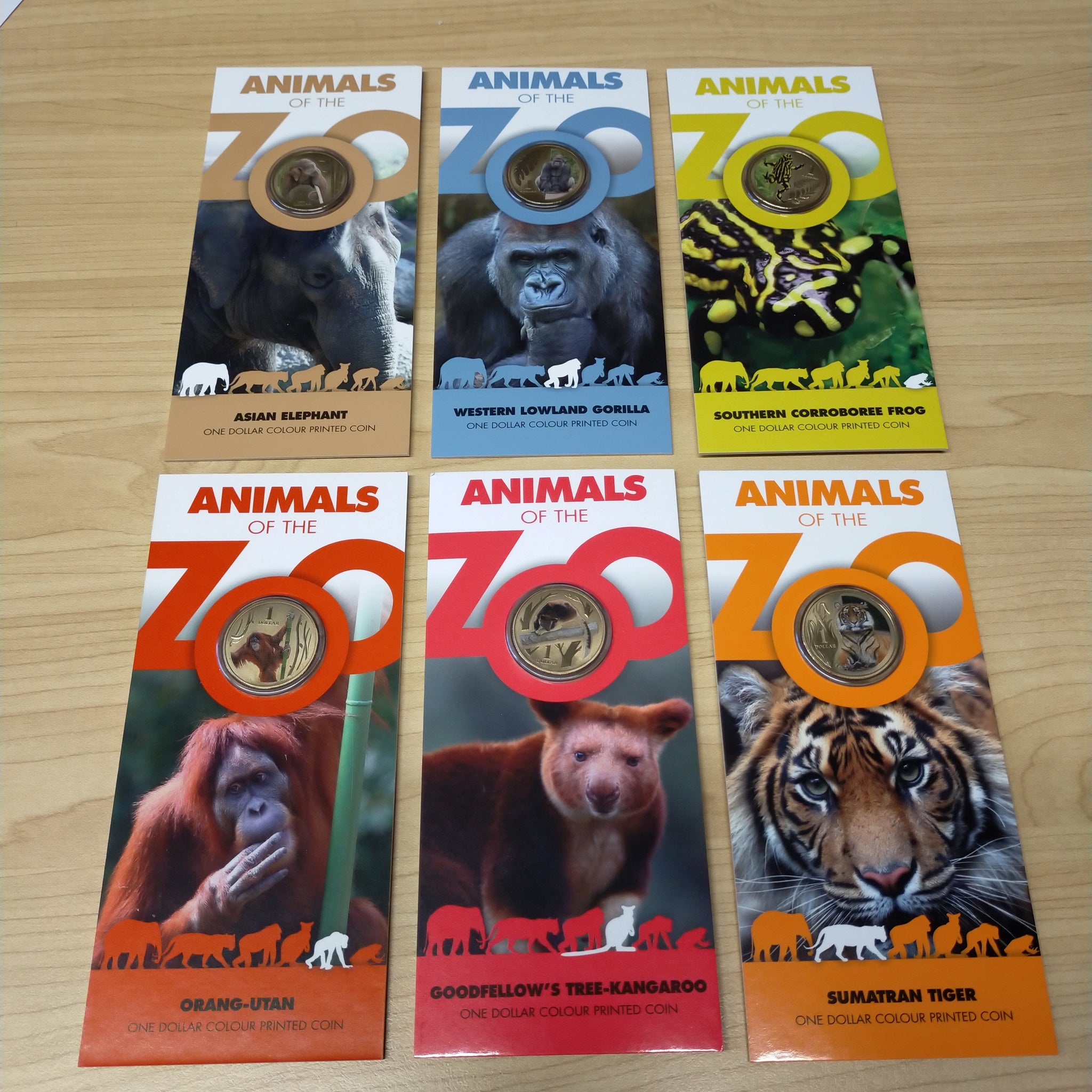 Australia 2012 Royal Australian Mint $1 Animals of the Zoo Set of 6 Coins