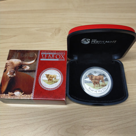 Australia 2009 Perth Mint Year of the Ox Lunar Series II 1oz .999 Silver Proof Coin