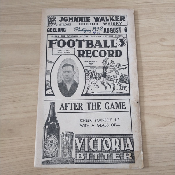 VFL 1938 August 6 Geelong v Fitzroy Football Record