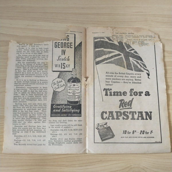 VFL 1940 September 7 First Semi Final Essendon v Geelong Football Record