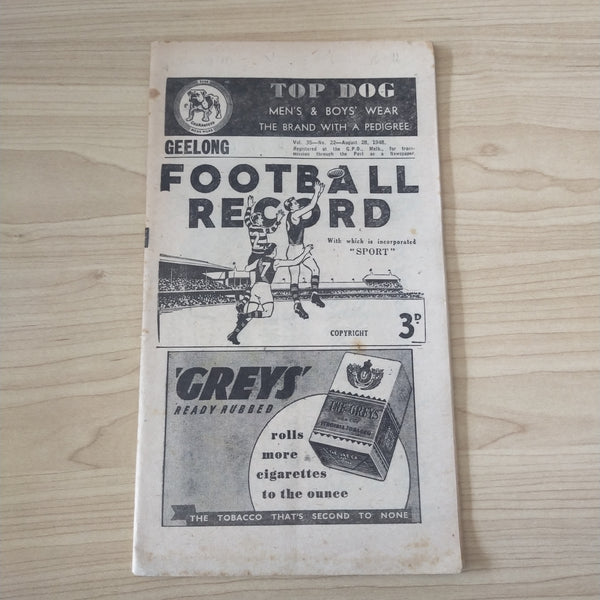 VFL 1948 August 28 Geelong v Essendon Football Record