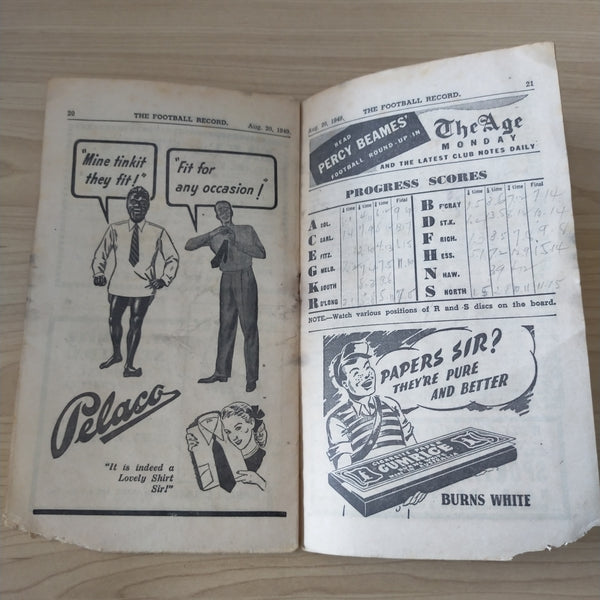 VFL 1949 August 20 Geelong v North Melbourne Football Record