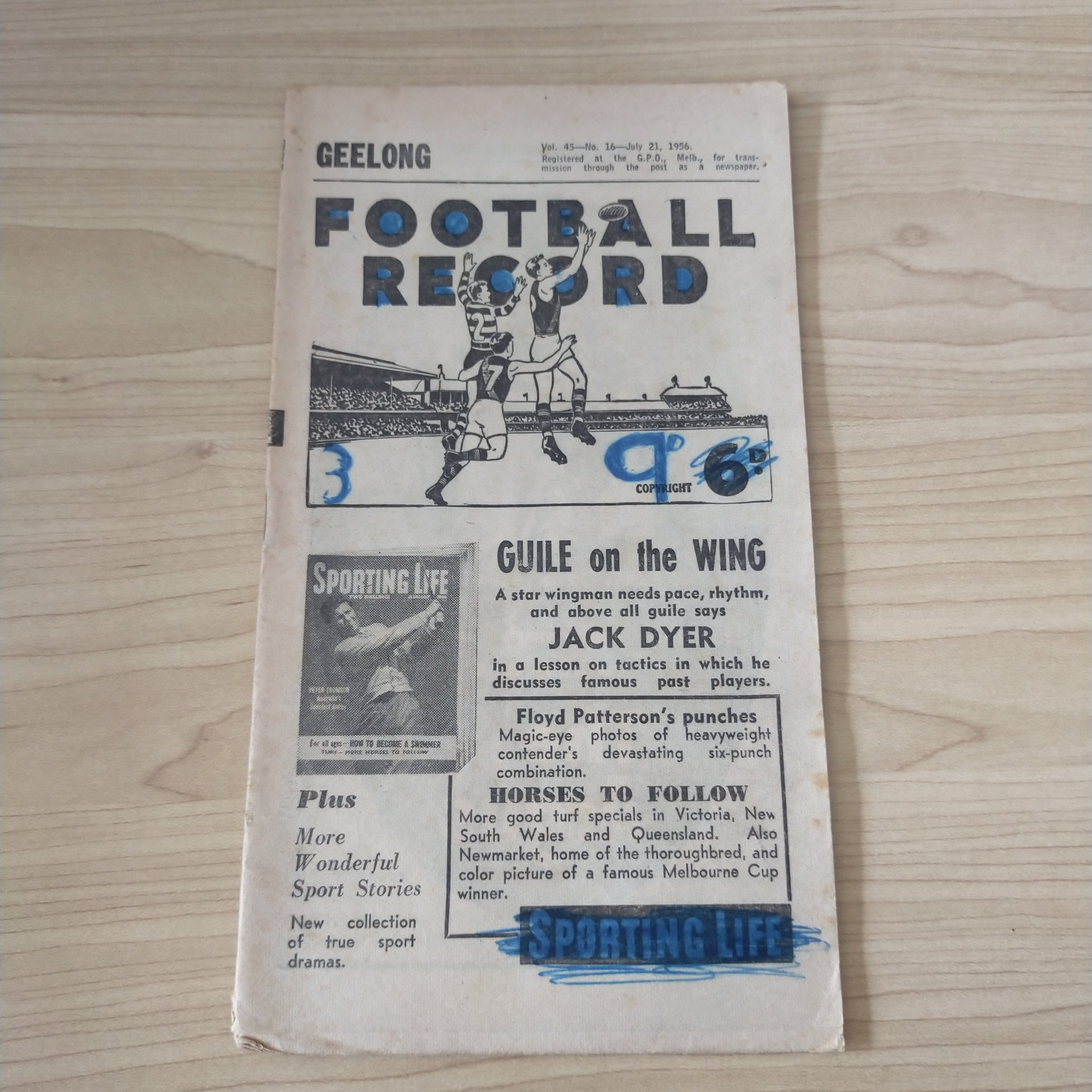 VFL 1956 June 21 Geelong v Hawthorn Football Record
