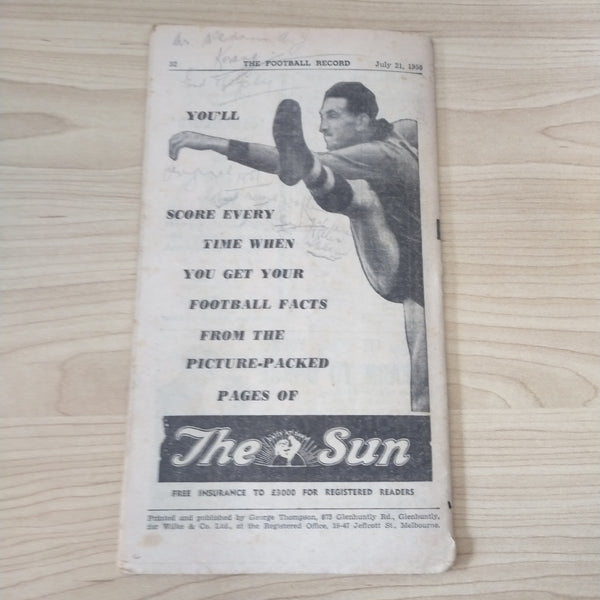 VFL 1956 June 21 Geelong v Hawthorn Football Record