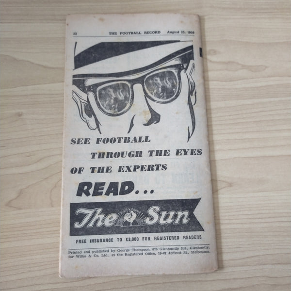 VFL 1956 August 25 1st Semi Final Geelong v Footscray Football Record