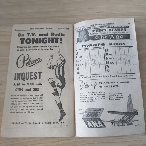 VFL 1957 April 20 Collingwood v Essendon Football Record