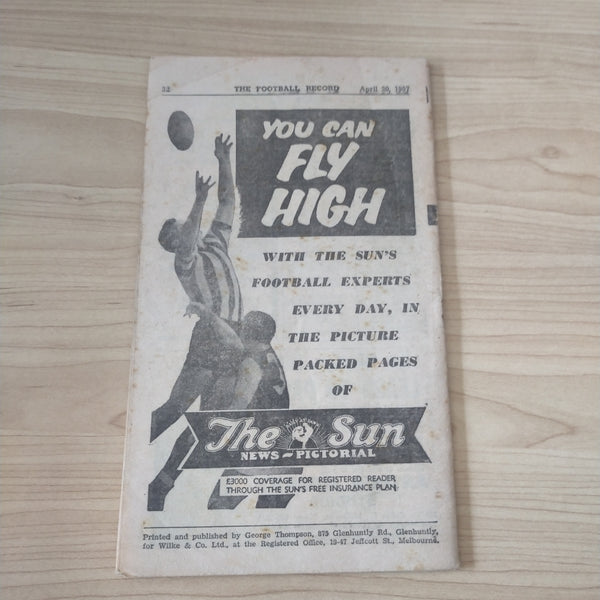 VFL 1957 April 20 Collingwood v Essendon Football Record