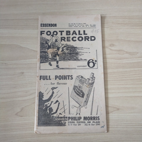 VFL 1957 June 8 Essendon v Geelong Football Record